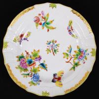 Herendi Viktória lapostányér készlet (6 db), kézzel festett, hibátlan, jelzett, d:25 cm