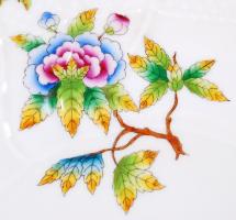 Herendi Viktória lapostányér készlet (6 db), kézzel festett, hibátlan, jelzett, d:25 cm