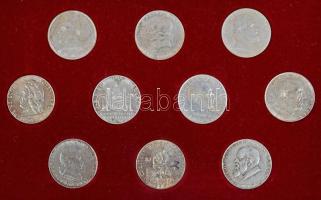 Ausztria 1928-1937. 2Sch Ag (10x) mind klf emlékveret tanúsítványokkal, eredeti dísztokban T:1,2
Aus...