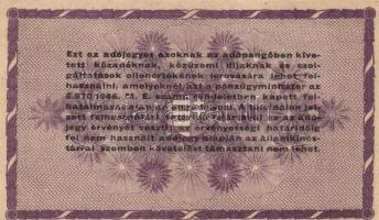 1946. 6db különféle adópengő, tévnyomatok, hibák, ferde szöveg, elcsúszott keret T:vegyes