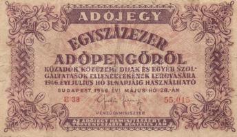 1946. 6db különféle adópengő, tévnyomatok, hibák, ferde szöveg, elcsúszott keret T:vegyes