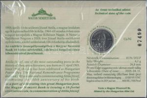 2005. 10Ft "József Attila" sorszámozott emléklapon T:1