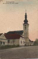 Somogyszob - 2 db városképes lap: Református templom, iskola, községháza, Hangya