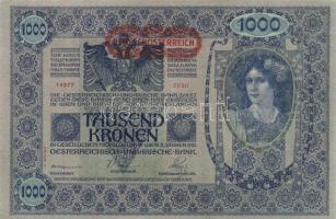 1902. 1000K II. kiadás "Deutschösterreich" felülnyomással T:I-