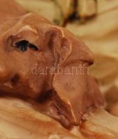 Capodimonte kislány a kutyákkal, kézzel festett, jelzett (M.P.), apró lepattanással/
Handpainted Cap...