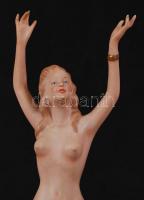 Wallendorf táncosnő, kézzel festett, jelzett, hibátlan, m:25 cm/ Wallendorf dancer, perfect conditio...