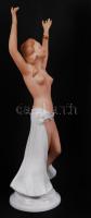 Wallendorf táncosnő, kézzel festett, jelzett, hibátlan, m:25 cm/ Wallendorf dancer, perfect conditio...