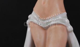 Wallendorf táncosnő, kézzel festett, jelzett, hibátlan, m:25 cm/ Wallendorf dancer, perfect conditio...