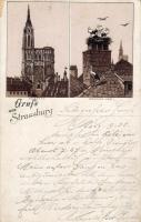 Strassburg 1892! (EM) braune Litho