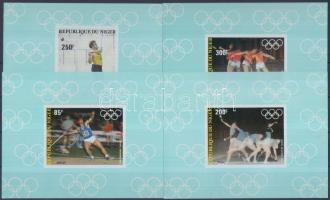 Summer Olympics imperforated set block of form Nyári olimpia vágott sor blokkformában