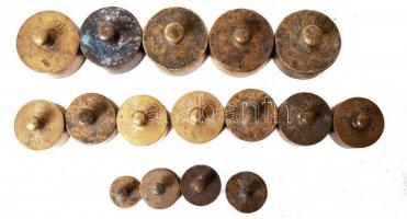 16 db réz súly mérleghez / 16 weights for scales 2 kg