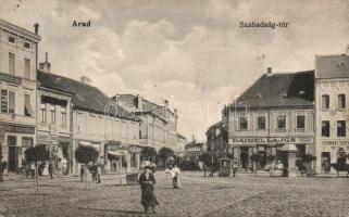 Arad, Szabadság tér, Daimel Lajos gyarmatáru kereskedése a Fekete Kutyához / Liberty square (fa)