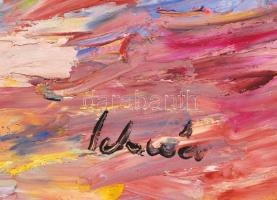 Schéner Mihály (1923-2009): Moulin rouge. Olaj, farost, jelzett, keretben, 50×70 cm