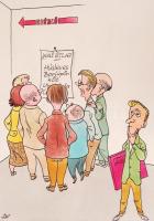 Hegedűs István (1932-2007): A szerkesztő problémája. Vegyes technika, papír, jelzett, 35×25 cm