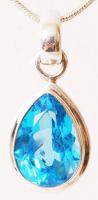 Csepp alakú topáz függő ezüst (Ag) láncon, jelzett /
topaz pendant with silver necklace, 8 g