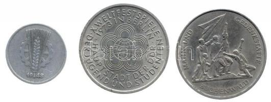 NDK 1948. 10Pf + 1972-1973. 10M T:2,2- GDR 1948. 10 Pfennig + 1972-1973. 10 Mark C:XF,VF