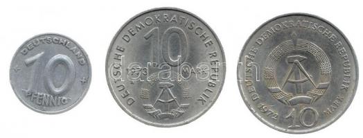NDK 1948. 10Pf + 1972-1973. 10M T:2,2-
GDR 1948. 10 Pfennig + 1972-1973. 10 Mark C:XF,VF