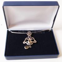 Násfa-forma függő citrin és ametiszt kövekkel, ezüst láncon, jelzett /	
silver pendant with amethyst...