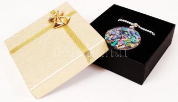 Mozaikos pau kagyló függő láncon /
paua pendant with necklace