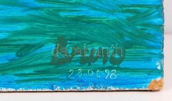 Fuchs Tamás (1962-): Sárga kabátos férfi. Olaj, farost, jelzett (Bruno), 40×50 cm