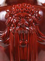 Zsolnay fedeles padlóváza, ökörvér mázzal, jelzett, hibátlan, m:62 cm