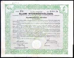 Budapest 1941. "4%-kal kamatozó állami nyereménykölcsön - államadóssági kötvény" 50P-ről +...