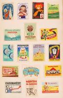 Csehszlovák gyufacímke, 1222 db, papírra ragasztva /
czechoslovak match labels