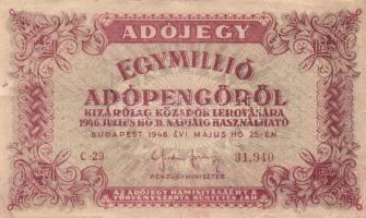 1946. 7db klf adópengő T:III