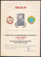 1983 MHSZ Vak rádiósnak szóló emléklap