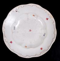 Zsolnay porcelán virágmintás tányér, hibátlan, jelzett, d: 24 cm