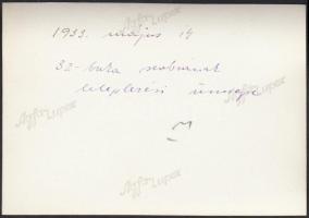 1933 A 32-es baka, szoboravató ünnepség, 4 db fotó, feliratozott, 8x6 cm