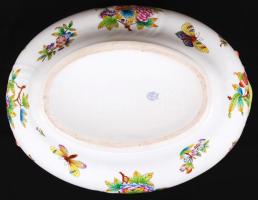 Herendi Viktória mintás levesestál, kézzel festett, jelzett, hibátlan, m:27 cm, h:35 cm