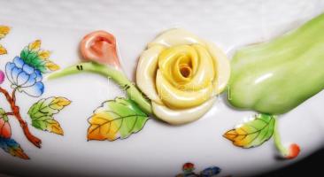 Herendi Viktória mintás levesestál, kézzel festett, jelzett, hibátlan, m:27 cm, h:35 cm