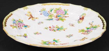 Herendi Viktória mintás kínálótál, kézzel festett, jelzett, hibátlan, d:32 cm