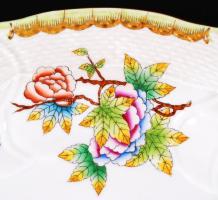 Herendi Viktória mintás kínálótál, kézzel festett, jelzett, hibátlan, d:32 cm