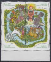 Folk legends, stamp exhibition Brapex margin block of 4, Népi mondák, bélyegkiállítás Brapex ívszéli négyestömb