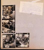 cca 1960 Bojár Sándor (1914-2000): 13 db sakkversenyen készült riportfotó kartonra ragasztva