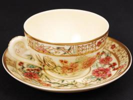 Zsolnay perzsa mintás mokkás készlet, kézzel festett, jelzett, hibátlan