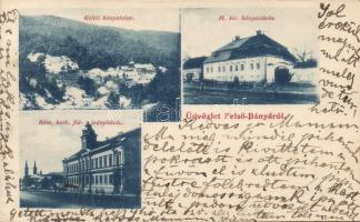 1899 Felsőbánya, Keleti bányatelep, bányaiskola, katolikus iskola / mine, schools