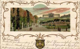 Vienna, Wien; Schönbrunn, floral, litho, Emb.