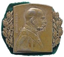 Osztrák-Magyar Monarchia 1915. "Ferenc József" tombak sapkajelvény (33x40mm), szign.: "R. Marschall 1915" T:2 Austro-Hungarian Monarchy 1915. "Franz Joseph I" tombac cap badge (33x40mm) sign.: "R. Marschall 1915" C:XF