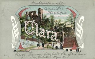 Clara (Ward-Chimay?) Art Nouveau, castle ruins