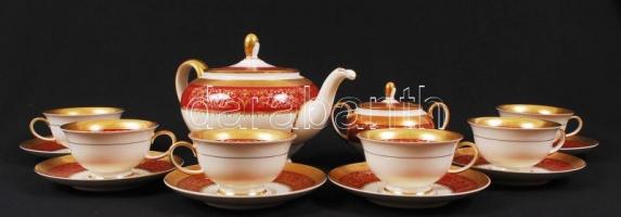 Rosenthal Aida hiányos mokkás készlet, részben kézzel festett, jelzett, hibátlan/ Rosenthal Selb por...