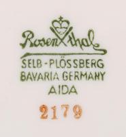 Rosenthal Aida hiányos mokkás készlet, részben kézzel festett, jelzett, hibátlan/ Rosenthal Selb por...