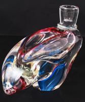 Dekoratív asztali gyertyatartó és névjegykártya tartó, hibátlan, több rétegű, h:21 cm, m:12 cm