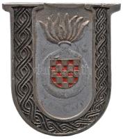 Független Horvát Állam ~1941. Usztasa fém jelvény (46x41mm) T:2 Independent State of Croatia ~1941. Ustasha metal badge (46x41mm) C:XF