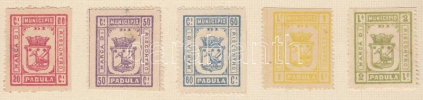 5 db olasz helyhatósági okmánybélyeg Padula / Italian stamps