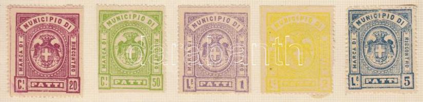 5 db olasz helyhatósági okmánybélyeg Patti / Italian stamps