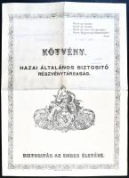 1935. "Hazai Általános Biztosító Részvénytársaság" kötvénye 400P értékben T:III