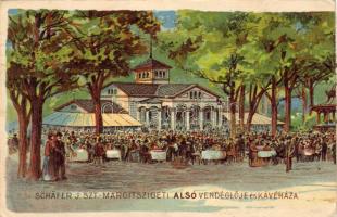 Budapest Margit sziget Schäfer J. alsó vendéglője litho